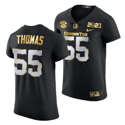 Men's Alabama Crimson Tide #55 Derrick Thomas 2021 Playoff Championship Black Golden NCAA College Football Jersey 2403KPMQ5